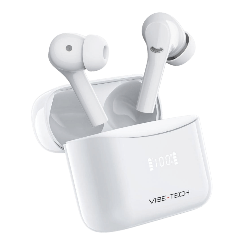 Vibe-Tech Wireless Earbuds White
