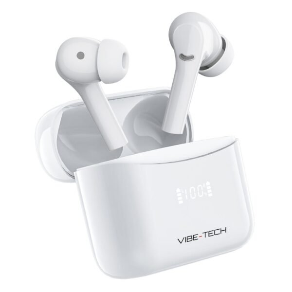 Vibe-Tech Wireless Earbuds White